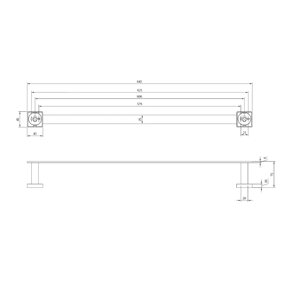 Villeroy & Boch Elements Striking 645mm Towel Rail
