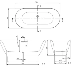 Villeroy & Boch Loop & Friends Freestanding Bath - 1700 & 1800mm