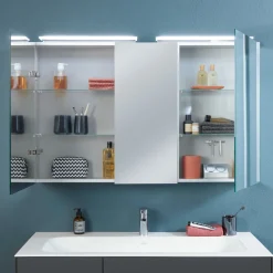 Villeroy & Boch My View One 3 Door LED Illuminated Mirrored Cabinet & Shaver Socket - 1207 x 810mm