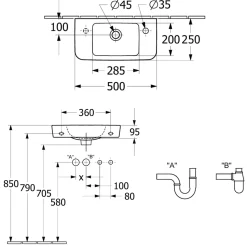 Villeroy & Boch O.novo Compact Wall Hung Basin