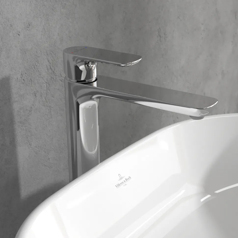 Villeroy & Boch O.novo Tall Basin Mixer Tap with Click Clack Waste