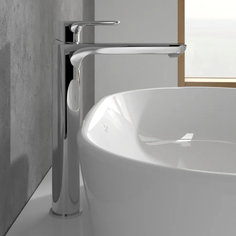Villeroy & Boch O.novo Tall Basin Mixer Tap with Click Clack Waste
