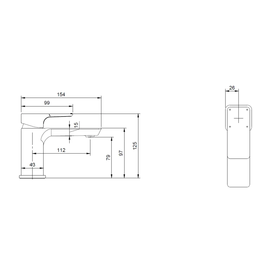 Villeroy & Boch Subway 3.0 Mini Cloakroom Basin Mixer Tap
