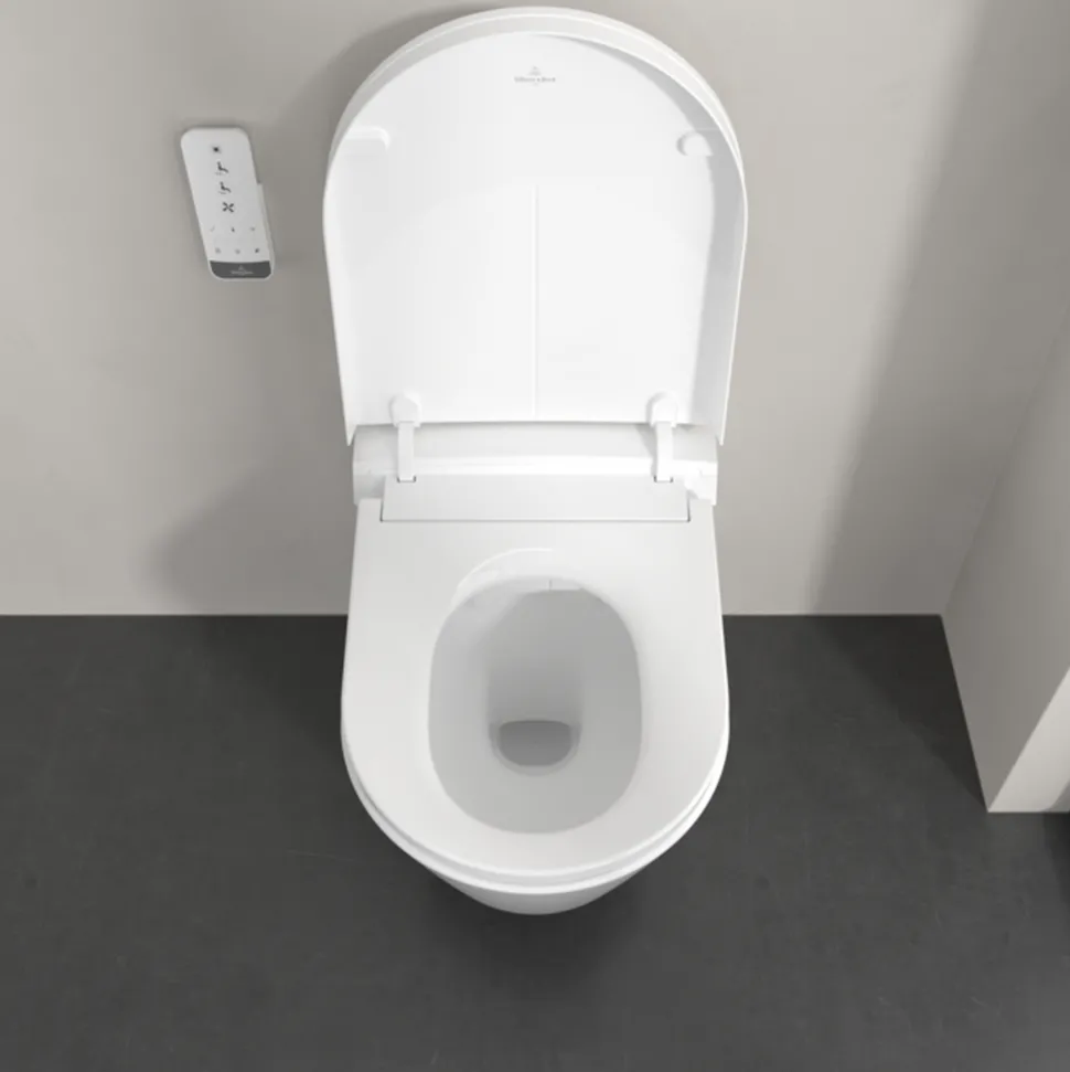 Villeroy & Boch Tivo Wall Hung Smart Toilet with Soft Close Heated Seat & Remote Control