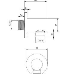 Villeroy & Boch Universal Round Shower Wall Elbow Outlet