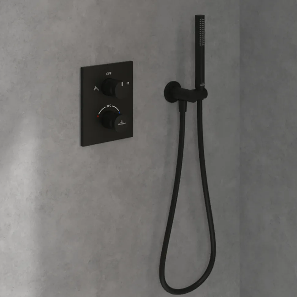 Villeroy & Boch Universal Round Combined Wall Elbow Outlet & Shower Handset Holder