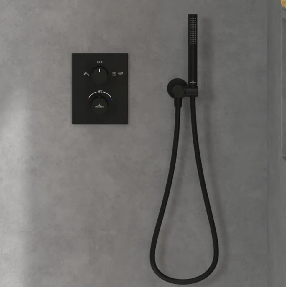 Villeroy & Boch Universal Round Combined Wall Elbow Outlet & Shower Handset Holder