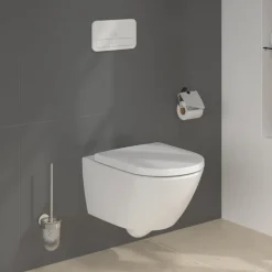 Villeroy & Boch ViConnect Pro 2.0 Frame with Subway 3.0 TwistFlush Rimless Wall Mounted Toilet, Flush Plate & Soft Close Toilet Seat