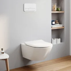 Villeroy & Boch ViConnect Pro 2.0 Frame with Subway 2.0 Rimless Wall Mounted Toilet, Flush Plate & Soft Close Toilet Seat