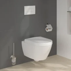 Villeroy & Boch ViConnect Pro S Frame with Subway 2.0 Wall Mounted Rimless Toilet, Flush Plate & Soft Close Toilet Seat