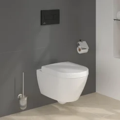 Villeroy & Boch ViConnect Pro S Frame with Subway 2.0 Wall Mounted Rimless Toilet, Flush Plate & Soft Close Toilet Seat