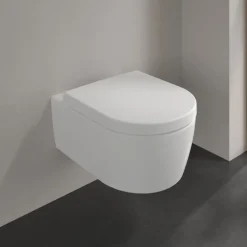 Villeroy & Boch ViConnect Pro S Frame with Arto Wall Mounted Rimless Toilet, Flush Plate & Soft Close Toilet Seat