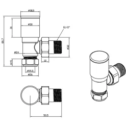 VOS Angled Radiator Valves