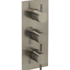 VOS Concealed Dual Outlet 3 Handle Shower Valve, Fixed Head & Shower Handset Kit