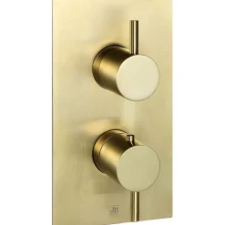 VOS Concealed Dual Outlet 2 Handle Shower Valve, Fixed Head & Shower Handset Kit