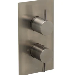 VOS Concealed Dual Outlet 2 Handle Shower Valve, Fixed Head & Shower Handset Kit