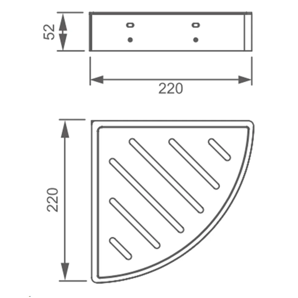 VOS Corner Shower Basket with Shelf