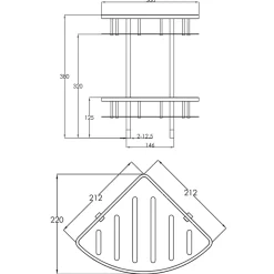 VOS Double Corner Shower Basket