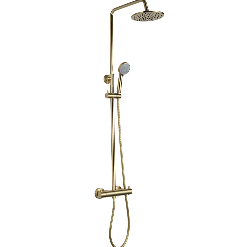 VOS Exposed Dual Outlet Rigid Riser Thermostatic Shower Set