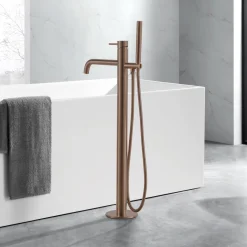 VOS Floorstanding Bath Shower Mixer - Brushed Bronze