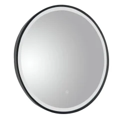VOS LED Illuminated Round Framed Mirror with Demister Pad & Colour Change Lights - 600mm