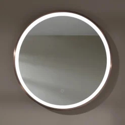 VOS LED Illuminated Round Framed Mirror with Demister Pad & Colour Change Lights - 600mm
