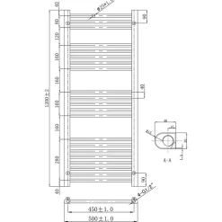 VOS 25mm Bars Ladder Heated Towel Rail