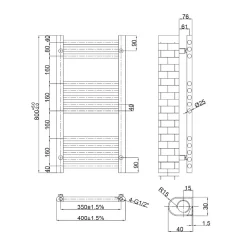 VOS 25mm Bars Ladder Heated Towel Rail