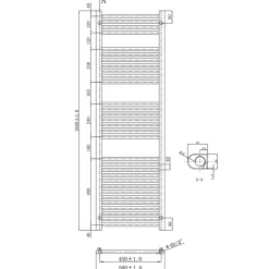 VOS 25mm Bars Ladder Heated Towel Rail