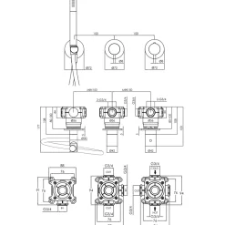 VOS Modular 2 Outlet Concealed Thermostatic Shower Valve with Shower Handset