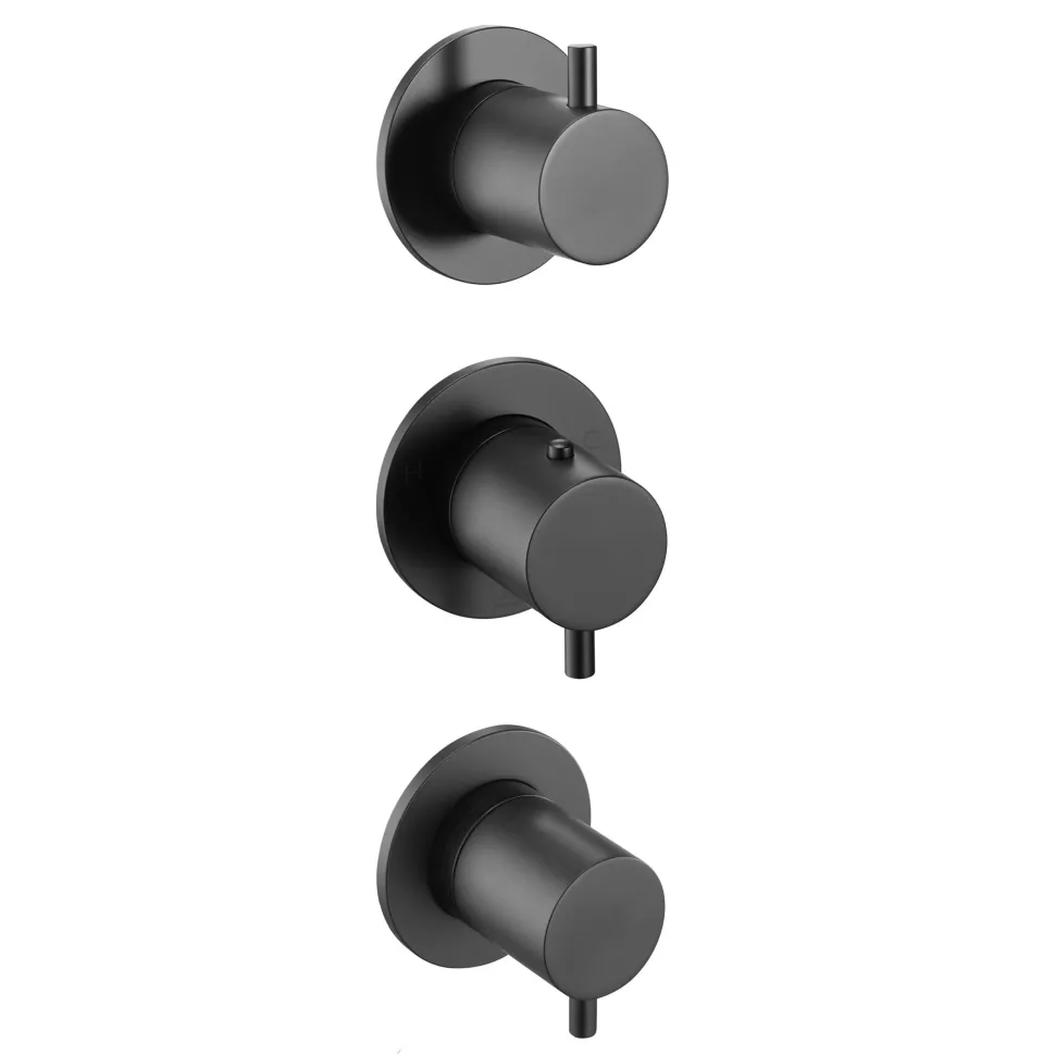 VOS Modular 3 Outlet Concealed Thermostatic Shower Valve - 3 Handles