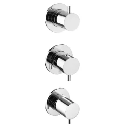 VOS Modular 2 Outlet Concealed Thermostatic Shower Valve - 3 Handles