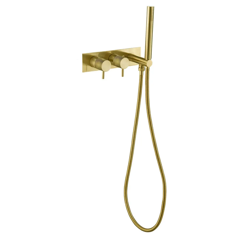 VOS 2 Outlet Concealed Thermostatic Shower Valve with Shower Handset with Designer Handles