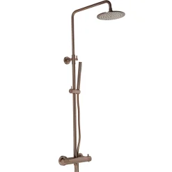 VOS 2 Outlet Thermostatic Exposed Rigid Riser Shower Kit - Brushed Bronze