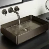 VOS Rectangular Stainless Steel Countertop Basin - Brushed Black