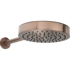 VOS Round Shower Head with Shower Arm - Brushed Bronze