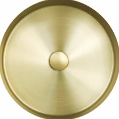 VOS Round Stainless Steel Countertop Basin - Brushed Brass Finish