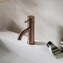 VOS Single Lever Basin Mixer - Brushed Bronze