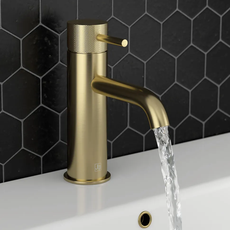VOS Single Lever Basin Mixer with Designer Handle - Brushed Brass