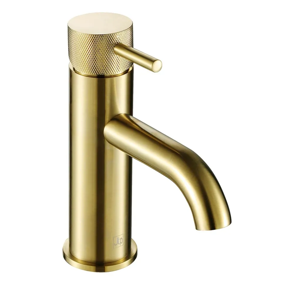 VOS Single Lever Basin Mixer with Designer Handle - Brushed Brass