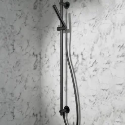 VOS Slide Rail Shower Kit with Shower Handset & Hose - Matt Black