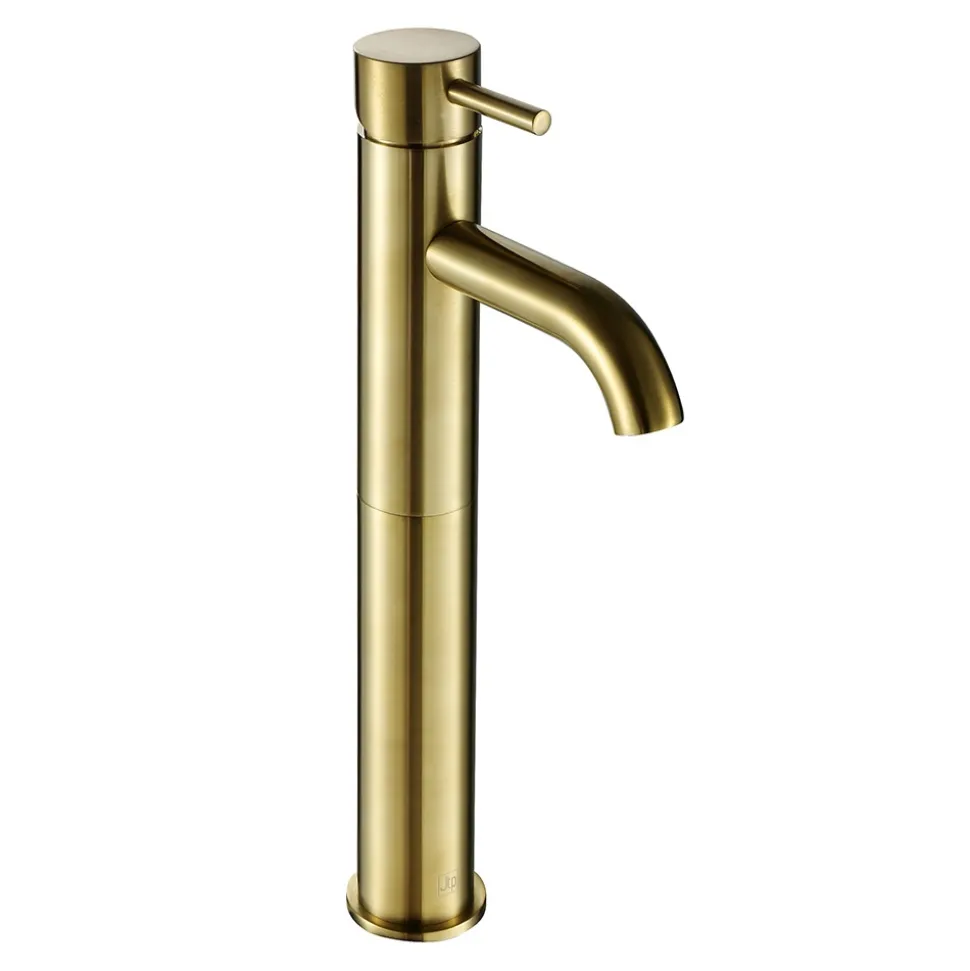 VOS Tall Single Lever Basin Mixer - Brushed Brass