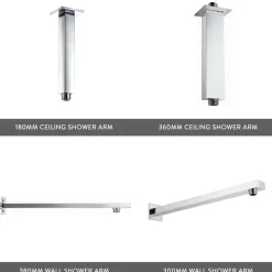 Zane Concealed Shower Valve, Fixed Shower Head, Handset & Overflow Bath Filler
